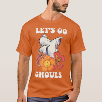 Groovy Let's Go Ghouls Floral Ghost Hippie Brawe T-shirt