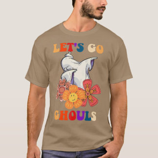 Groovy Let's Go Ghouls Floral Ghost Hippie Brawe T-shirt