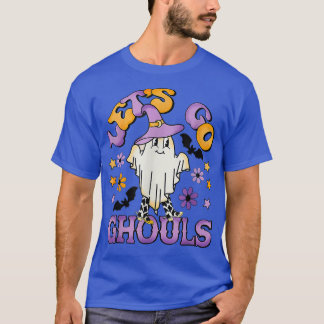Groovy Let's Go Ghouls Floral Ghost Hippie Brawe T-shirt