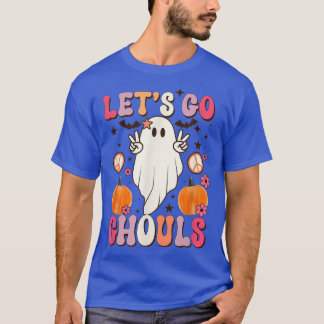 Groovy Let's Go Ghouls Floral Ghost Hippie Brawe T-shirt