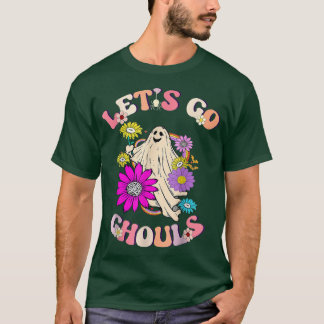 Groovy Let's Go Ghouls Floral Ghost Hippie Brawe T-shirt