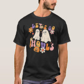 Groovy Let's Go Ghouls Floral Ghost Hippie Brawe T-shirt (Voorkant)