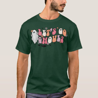 Groovy Let's Go Ghouls Floral Ghost Hippie Brawe T-shirt