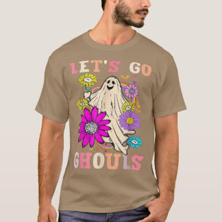 Groovy Let's Go Ghouls Floral Ghost Hippie Brawe T-shirt