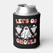 Groovy Let's Go Ghouls Halloween Ghost Retro Blikjeskoeler (Blikje Voorkant)