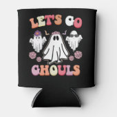 Groovy Let's Go Ghouls Halloween Ghost Retro Blikjeskoeler (Voorkant)