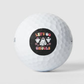 Groovy Let's Go Ghouls Halloween Ghost Retro Golfballen (Voorkant)