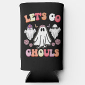 Groovy Let's Go Ghouls Halloween Ghost Retro Seltzer Blikjeskoeler (Voorkant)