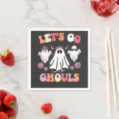 Groovy Let's Go Ghouls Halloween Ghost Retro Servet (Insitu)