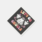 Groovy Let's Go Ghouls Halloween Ghost Retro Servet (Hoek)