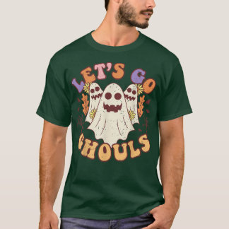 Groovy Let's Go Ghouls Retro Floral Ghost Costume T-shirt