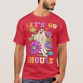Groovy Let's Go Ghouls Retro Floral Ghost Costume T-shirt