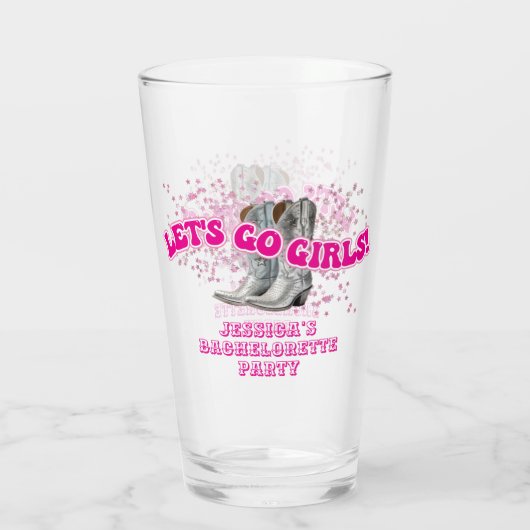 Groovy Let's Go Girls Westerse Bruidsfeest Glas (Achterkant)