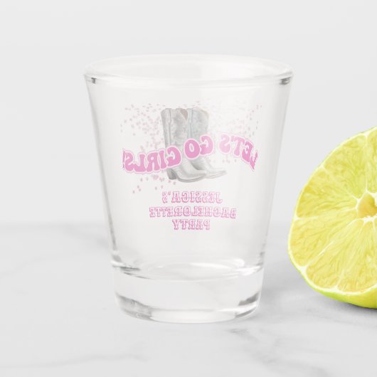 Groovy Let's Go Meisjes Western vrijgezellenfeest Shot Glas (Achterkant)