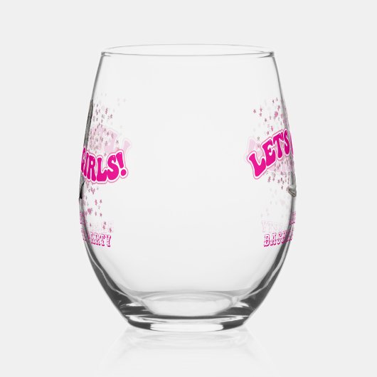 Groovy Let's Go Meisjes Western vrijgezellenfeest Wijnglas Zonder Voet (Links)