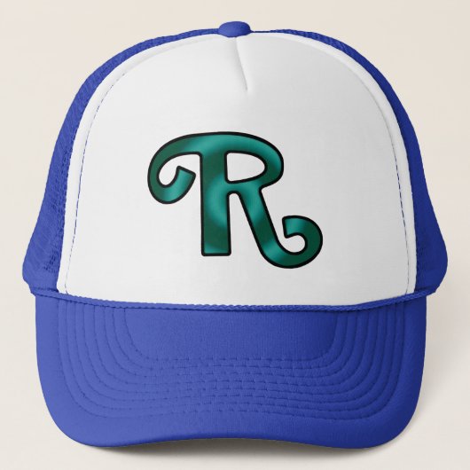Groovy Letter "R"-Initiaal Trucker Pet (Voorkant)