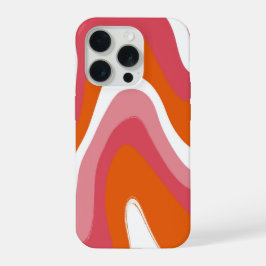 Groovy Leuke Kleurrijke Oranje en Roze Draaikolk iPhone 15 Pro Case