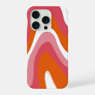 Groovy Leuke Kleurrijke Oranje en Roze Draaikolk iPhone 15 Pro Case
