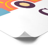 Groovy leuke oranje rode bloemen poster (Hoek)