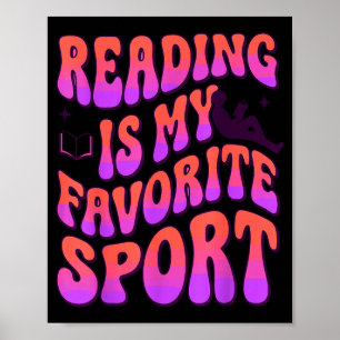 Groovy lezen is favoriete sport grappige boekenlie poster