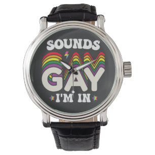Groovy LGBT Pride Geluiden Gay Ik Ben In Horloge