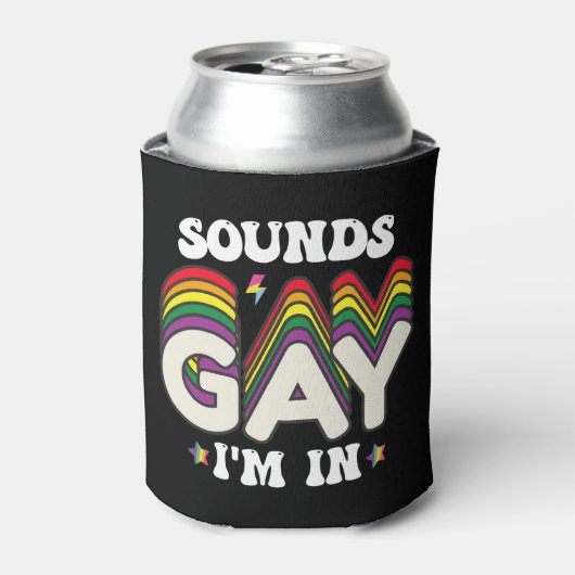 Groovy LGBT Pride Klinkt laat me binnen Blikjeskoeler (Blikje Voorkant)