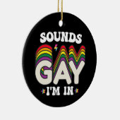 Groovy LGBT Pride Klinkt laat me binnen Keramisch Ornament (Rechts)