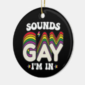 Groovy LGBT Pride Klinkt laat me binnen Keramisch Ornament (Links)