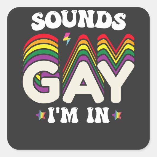 Groovy LGBT Pride Klinkt laat me binnen Vierkante Sticker (Voorkant)
