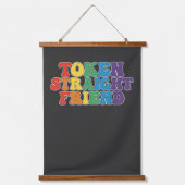 Groovy LGBT Pride Token Rechtgeaarde Vriend Hangend Wandkleed (Voorkant)