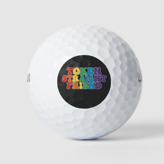 Groovy LGBT Pride Token Straight Friend Golfballen (Voorkant)