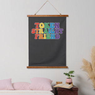 Groovy LGBT Pride Token Straight Friend Hangend Wandkleed