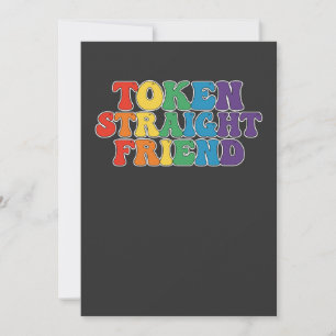 Groovy LGBT Pride Token Straight Friend Kaart