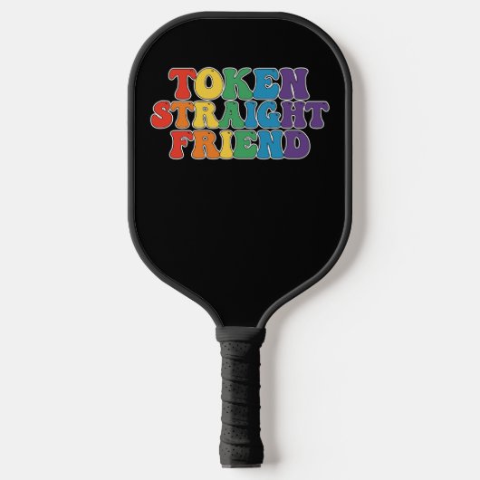 Groovy LGBT Pride Token Straight Friend Pickleball Paddle (Voorkant)