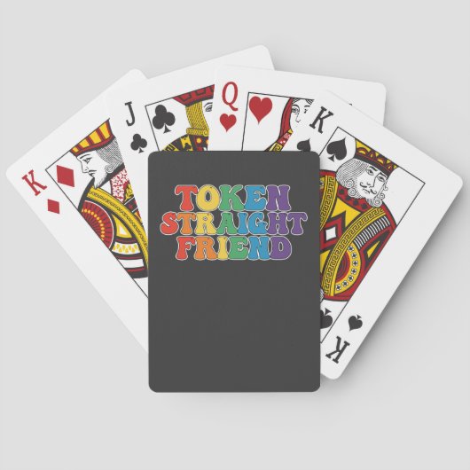 Groovy LGBT Pride Token Straight Friend Pokerkaarten (Achterkant)
