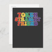Groovy LGBT Pride Token Straight Friend Uitnodiging Briefkaart (Voorkant / Achterkant)