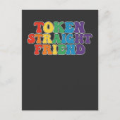 Groovy LGBT Pride Token Straight Friend Uitnodiging Briefkaart (Voorkant)