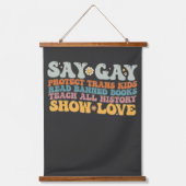 Groovy LGBT zegt dat homoseksuele bescherming bied Hangend Wandkleed (Voorkant)