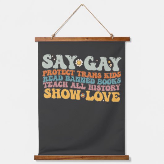 Groovy LGBT zegt dat homoseksuele bescherming bied Hangend Wandkleed (Voorkant)