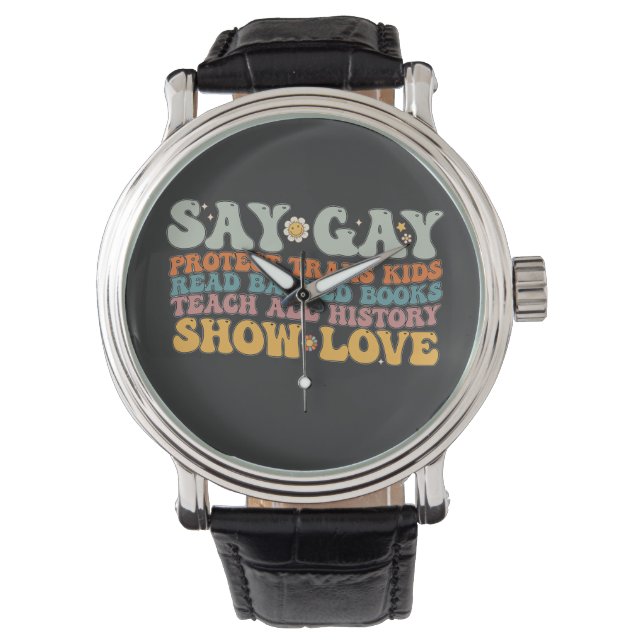 Groovy LGBT zegt dat homoseksuele bescherming bied Horloge (Voorkant)