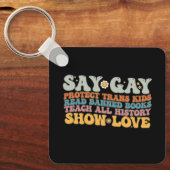 Groovy LGBT zegt dat homoseksuele bescherming bied Sleutelhanger (Voorkant)