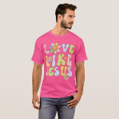 Groovy Liefde Als Jezus Religieuze God Meisjes Vro T-shirt (Voorkant volledig)