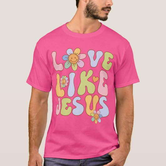 Groovy Liefde Als Jezus Religieuze God Meisjes Vro T-shirt (Voorkant)