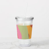 Groovy Lines Colorful Initiaal Monogram Name Acryl Drinkbeker (Achterkant)