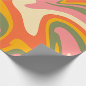Groovy Liquified Marble Retro 60s   Cadeaupapier (Hoek)