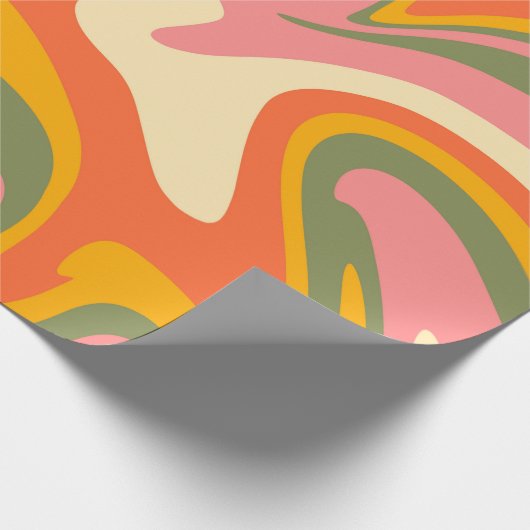 Groovy Liquified Marble Retro 60s   Cadeaupapier (Hoek)