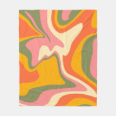 Groovy Liquified Marble Retro 60s Partij Fleece Deken (Voorkant)