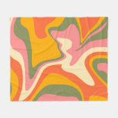 Groovy Liquified Marble Retro 60s Partij Fleece Deken (Voorkant (Horizontaal))