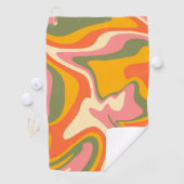 Groovy Liquified Marble Retro 60s  Partij Golfhanddoek (Insitu)