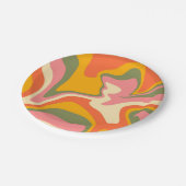 Groovy Liquified Marble Retro 60s Partij Papieren Bordje (Gekanteld)